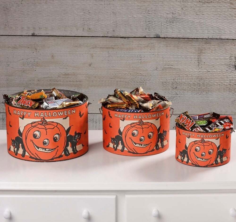 Vintage Happy Halloween Bucket Set